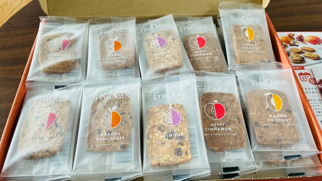 フルオーツ5種類30枚セットの様子