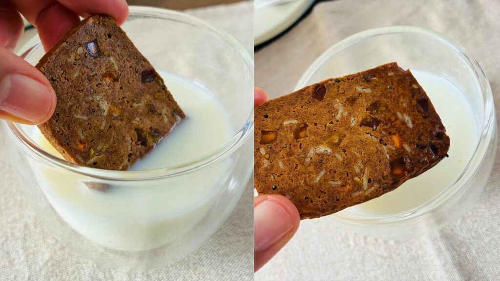 ミルクにフルオーツを浸す